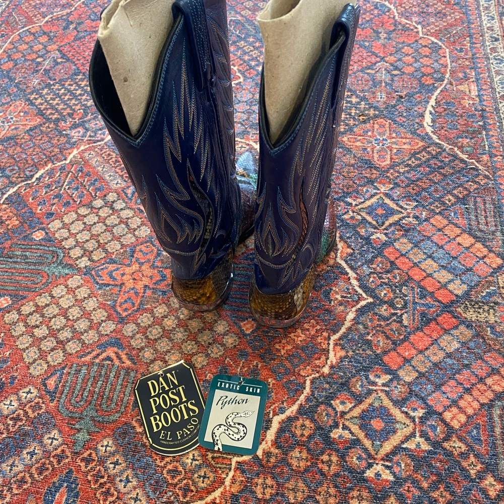 Dan Post Multicolor Snakeskin Python Heeled Boots - image 6